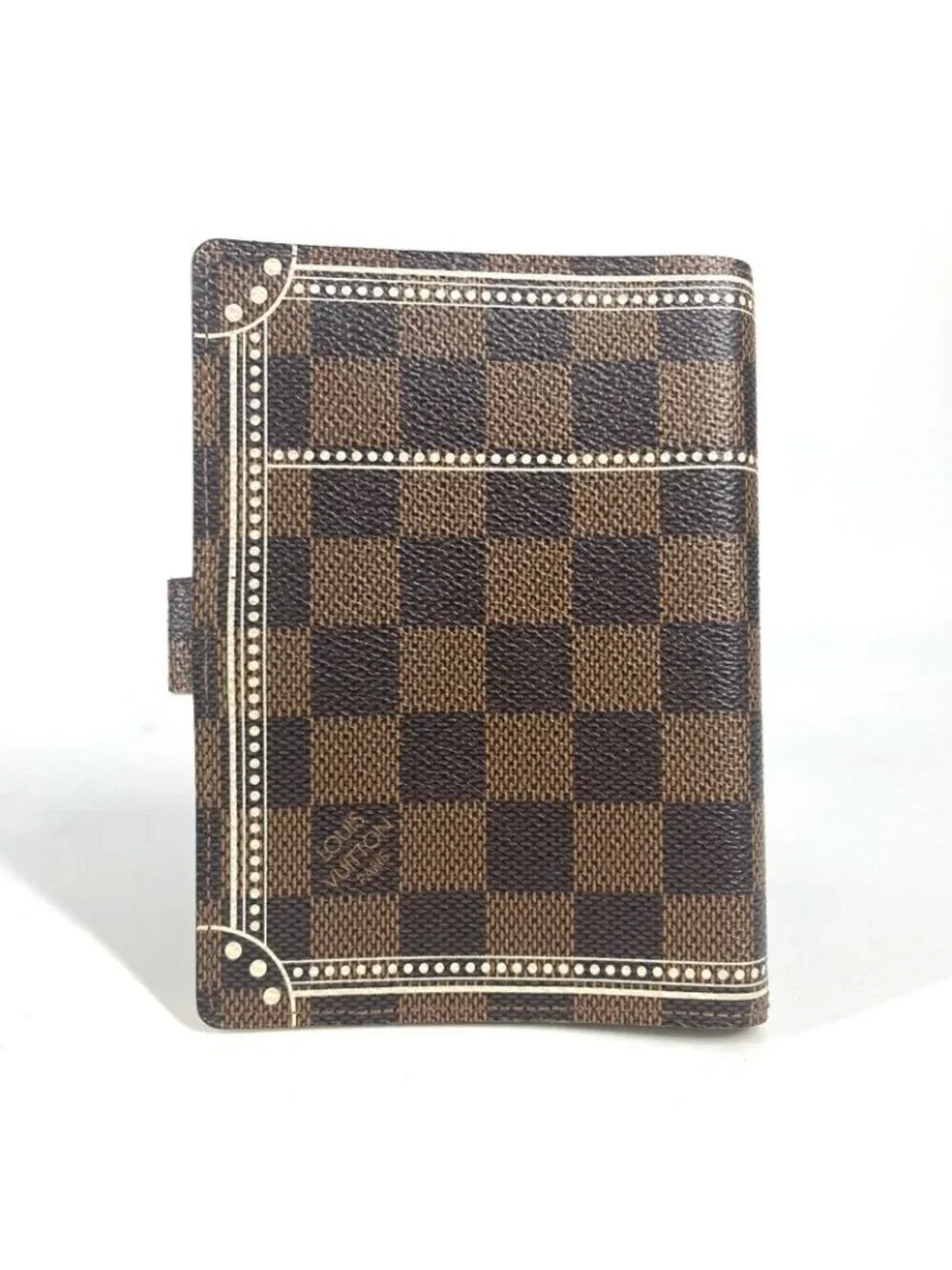 Louis Vuitton Notebook Cover Agenda PM Trunk Pattern Damier Canvas Ebene Brown